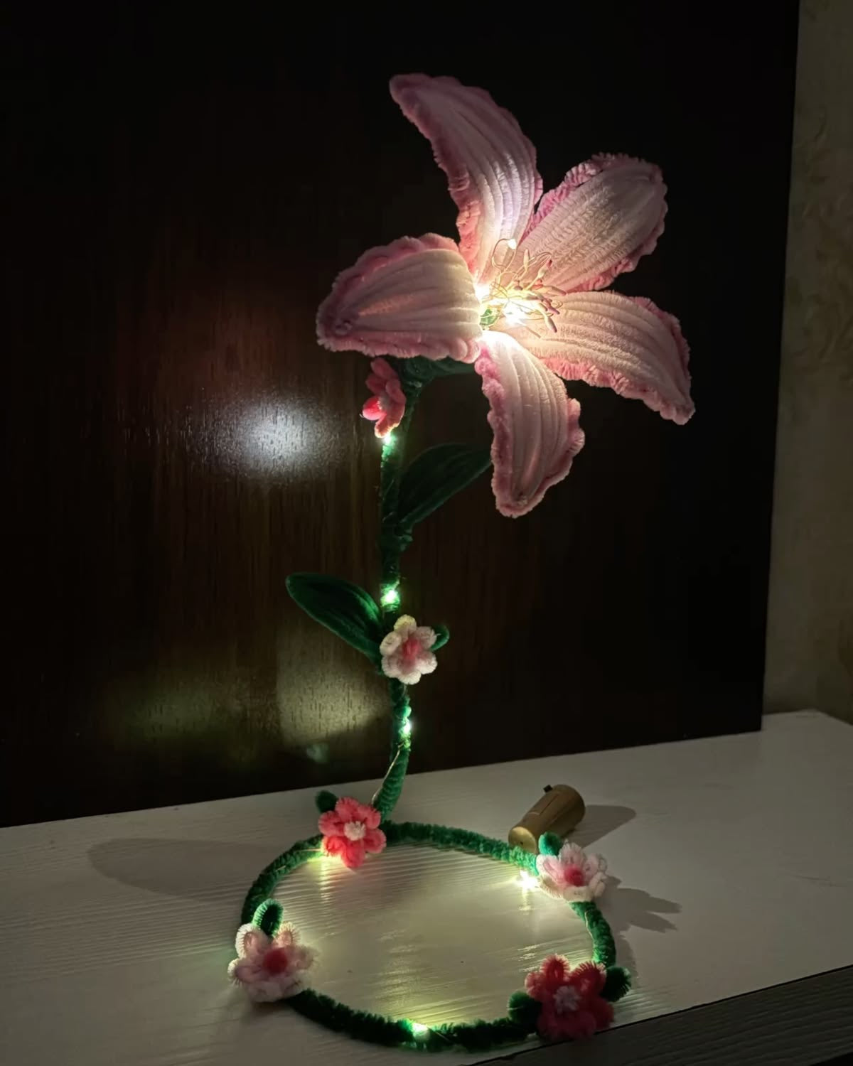 pink lily lamp