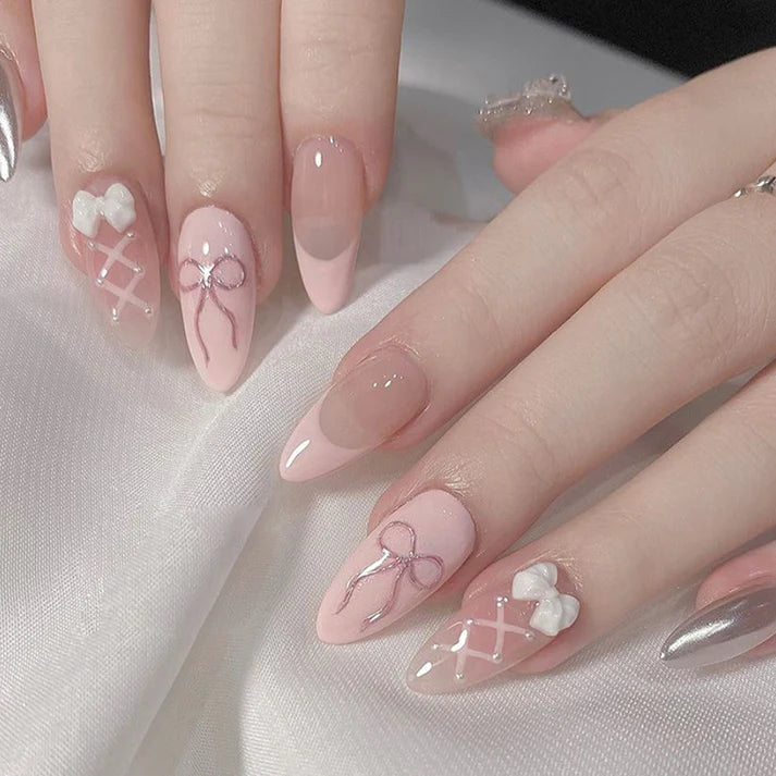 N- 258- Pastel pink bow