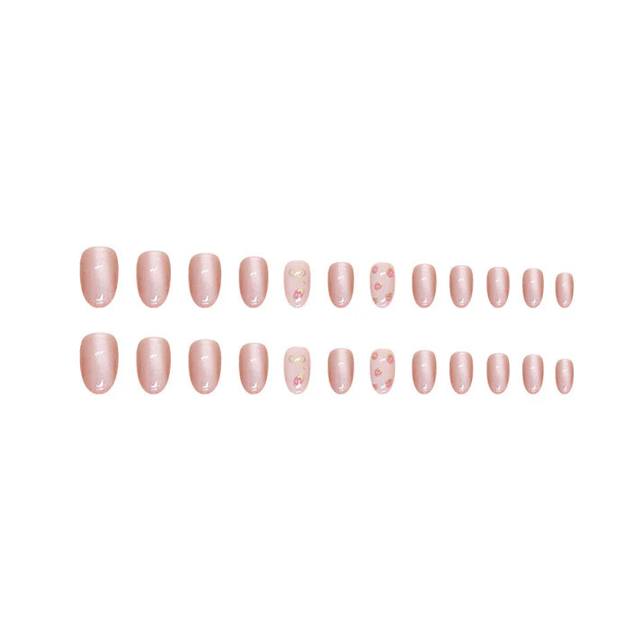 N- 175- Bow and strawberry nails