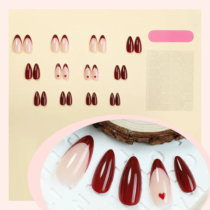 N-216- Pink and maroon french tip